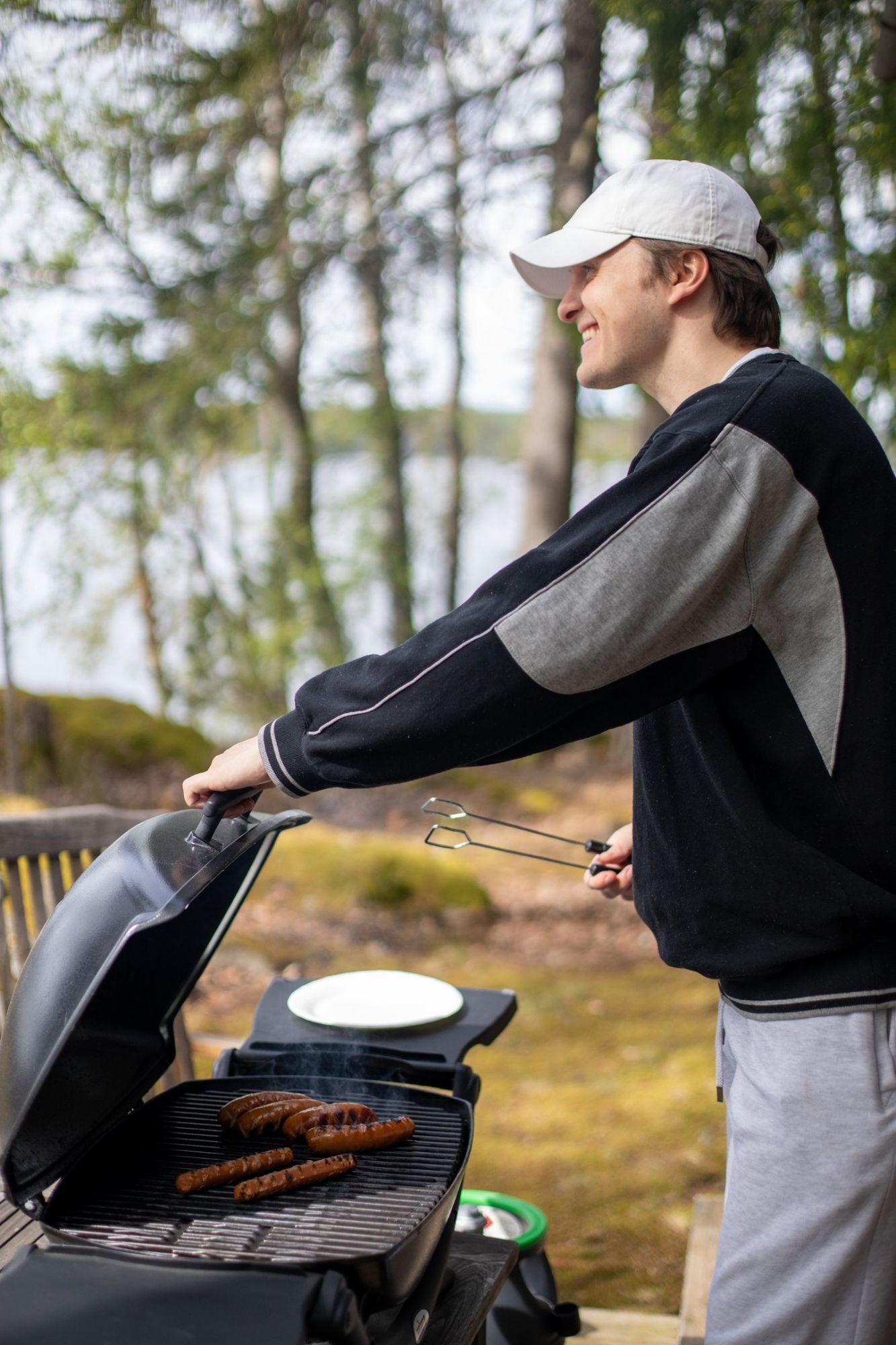 Photo, grilling outdoors